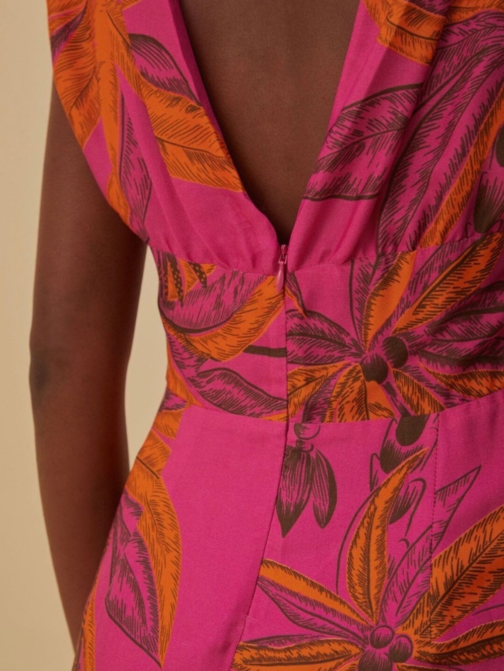 Farm Rio Pink Beach Forest Cutout Maxi Dress XS NWOT - Picture 4 of 11